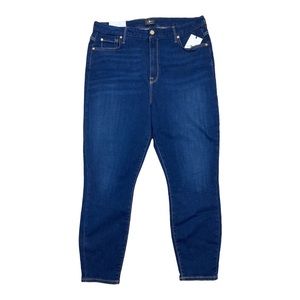 NWT 7FAM High Waist Ankle Skinny Jeans in Medium to Dark Wash Women’s 34 [348]